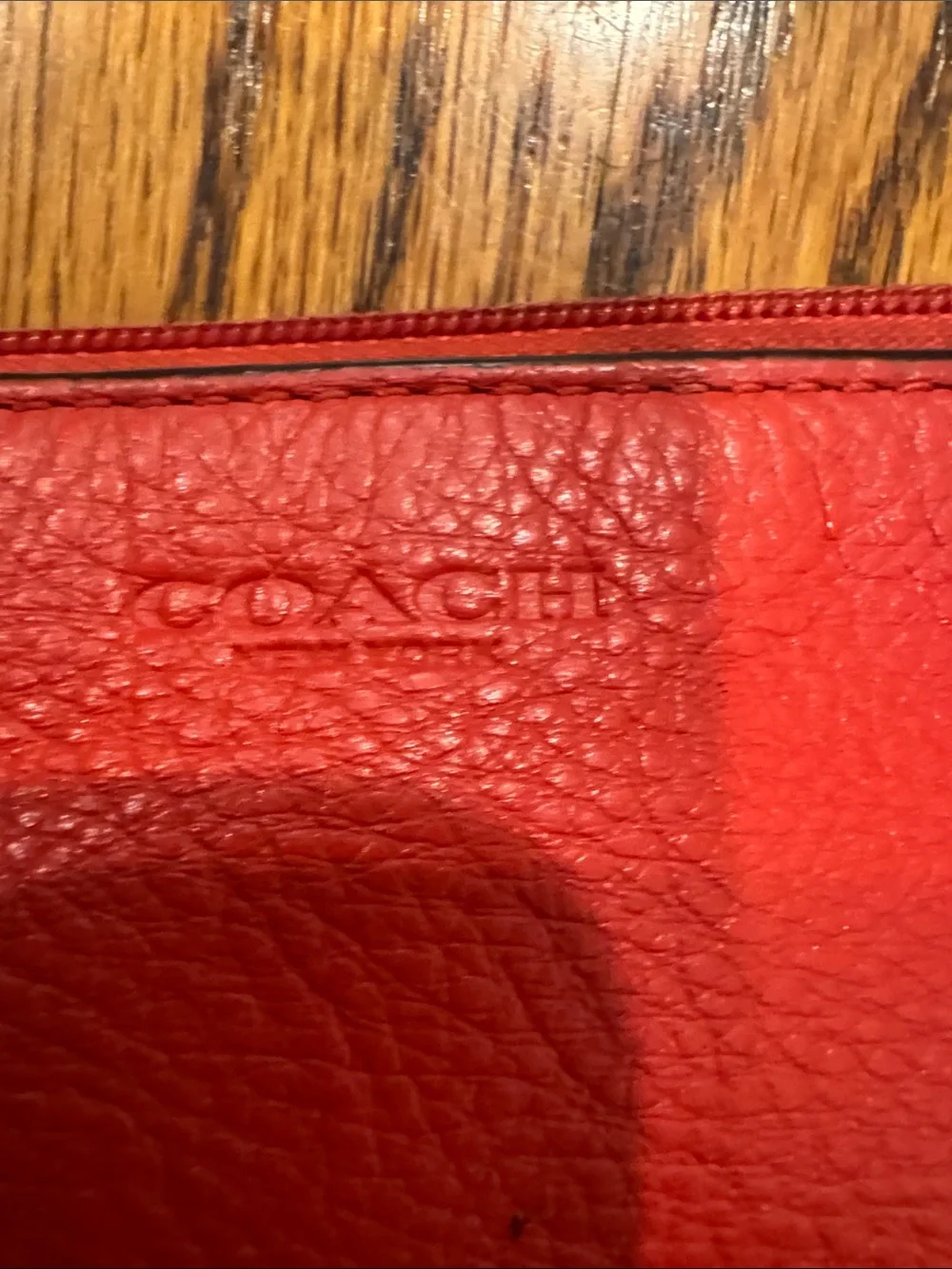 Coach Red Pebbled Leather Crossbody Bag
